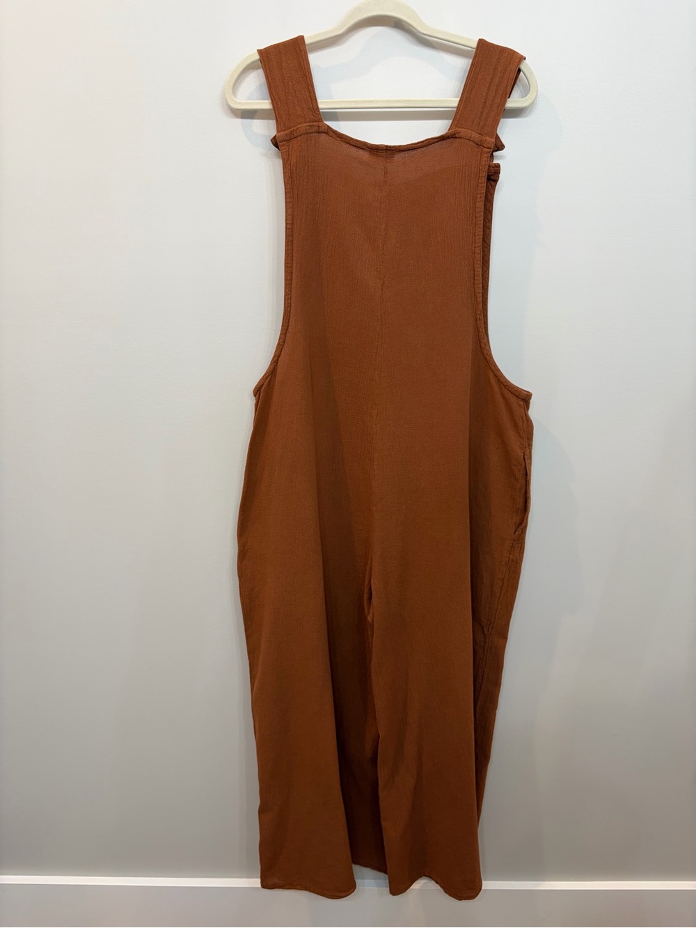 Oh My Gauze Sabina Jumpsuit Size 2 L/XL Cinnamon Brown 100% Cotton Wide Leg - Picture 6 of 9